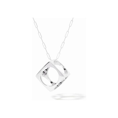 Pendentif sur chaîne dinh van Le Pavé en argent, grand modèle, 80cm