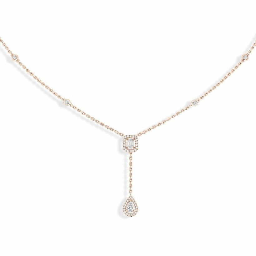 Messika My Twin Cravate necklace, rose gold, diamonds