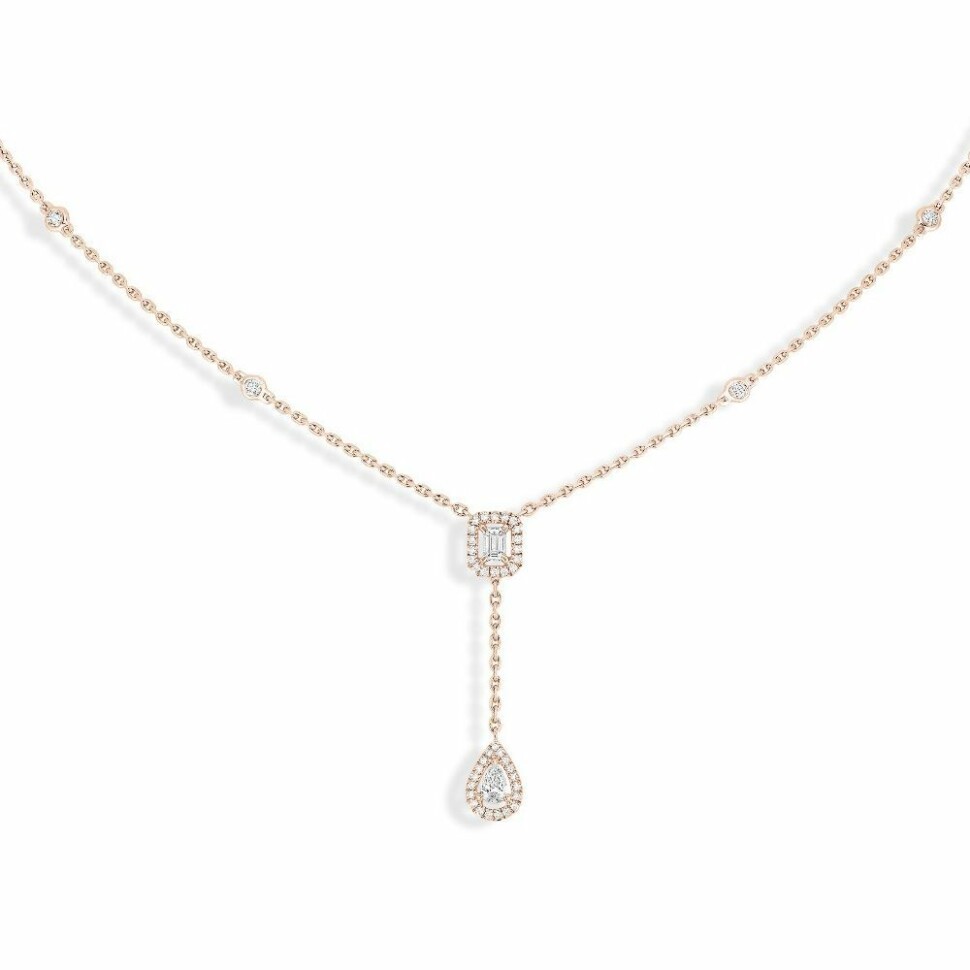 Messika My Twin Cravate necklace, rose gold, diamonds