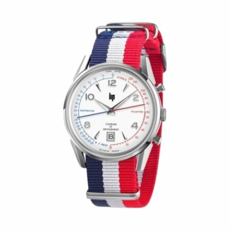 Coffret Montre Lip Courage 670011 et bracelet en caoutchouc bleu