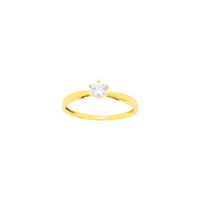 Bague en or jaune et oxyde de zirconium