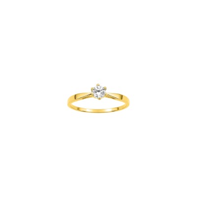 Bague en or jaune et oxyde de zirconium