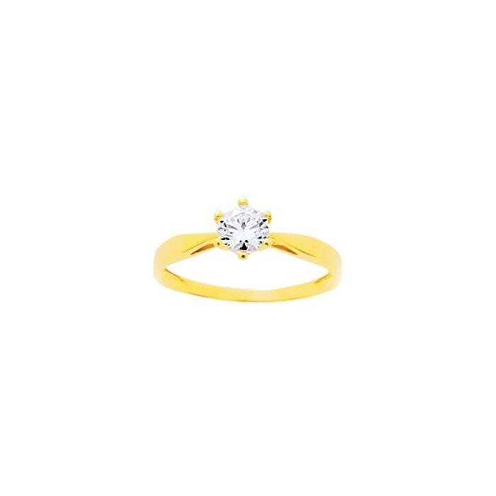 Bague en or jaune et oxyde de zirconium