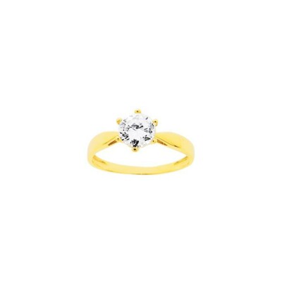 Bague en or jaune et oxyde de zirconium