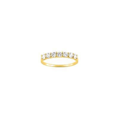Bague en or jaune et oxyde de zirconium