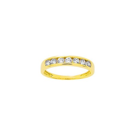 Bague en or jaune et oxyde de zirconium