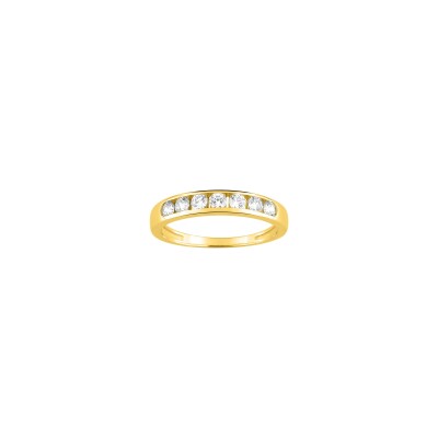 Bague en or jaune et oxyde de zirconium