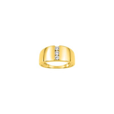 Bague en or jaune et oxyde de zirconium