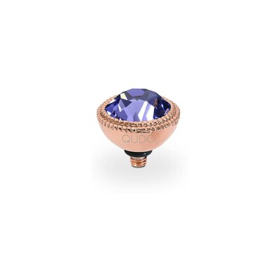 Top QUDO Fabero en métal doré rose et pierre de couleur tanzanite