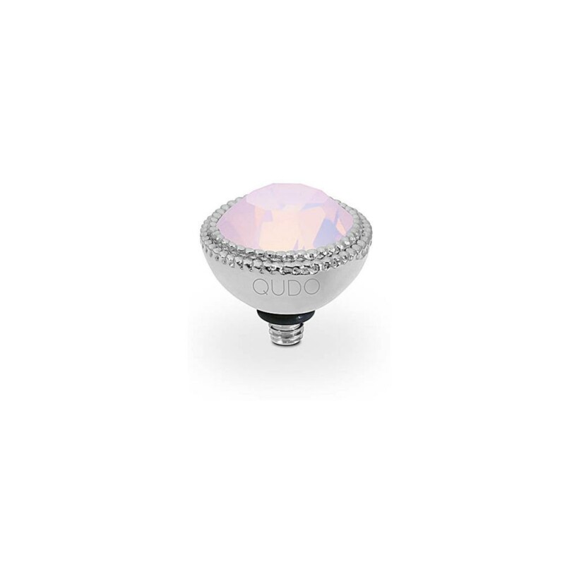 Top QUDO Fabero en acier et pierre de couleur rose opal