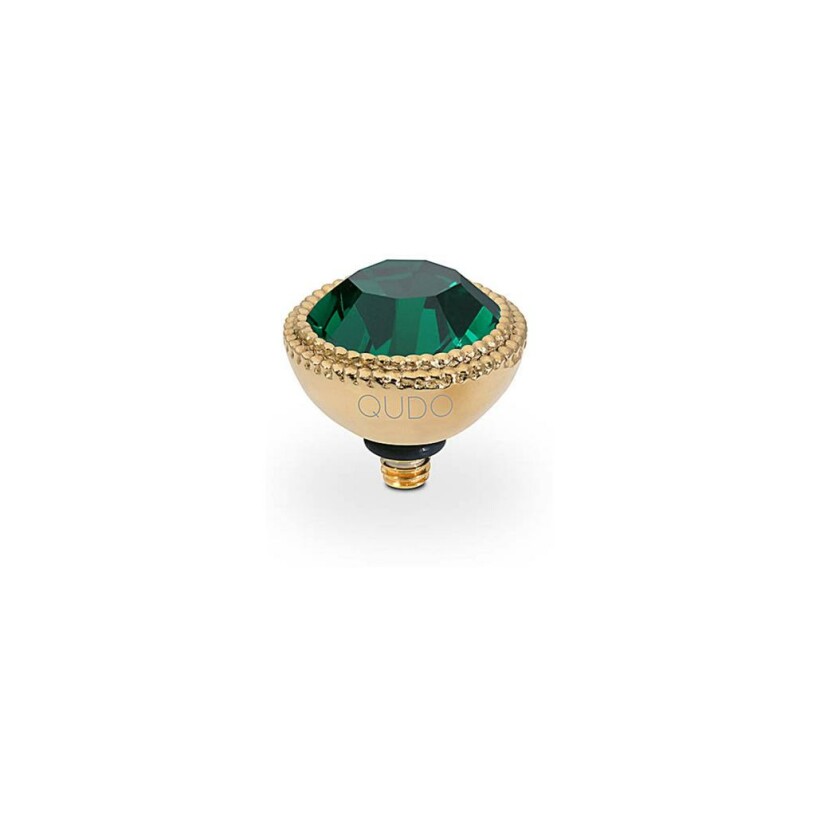 Top QUDO Fabero en métal doré et pierre de couleur emerald