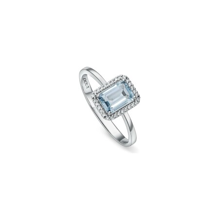 Bague Doux en or blanc, aigue-marine et diamants