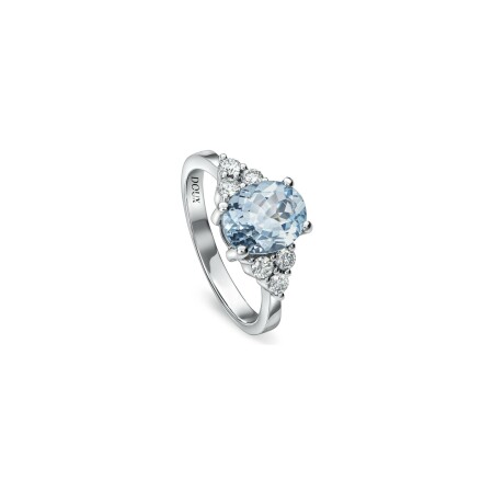 Bague Doux en or blanc, aigue-marine et diamants