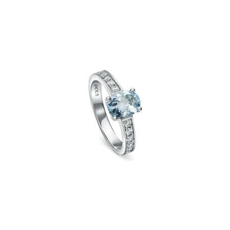 Bague Doux en or blanc, aigue-marine et diamants