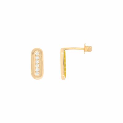 Boucles d'oreilles Less is More en or jaune et diamant de 0.18ct