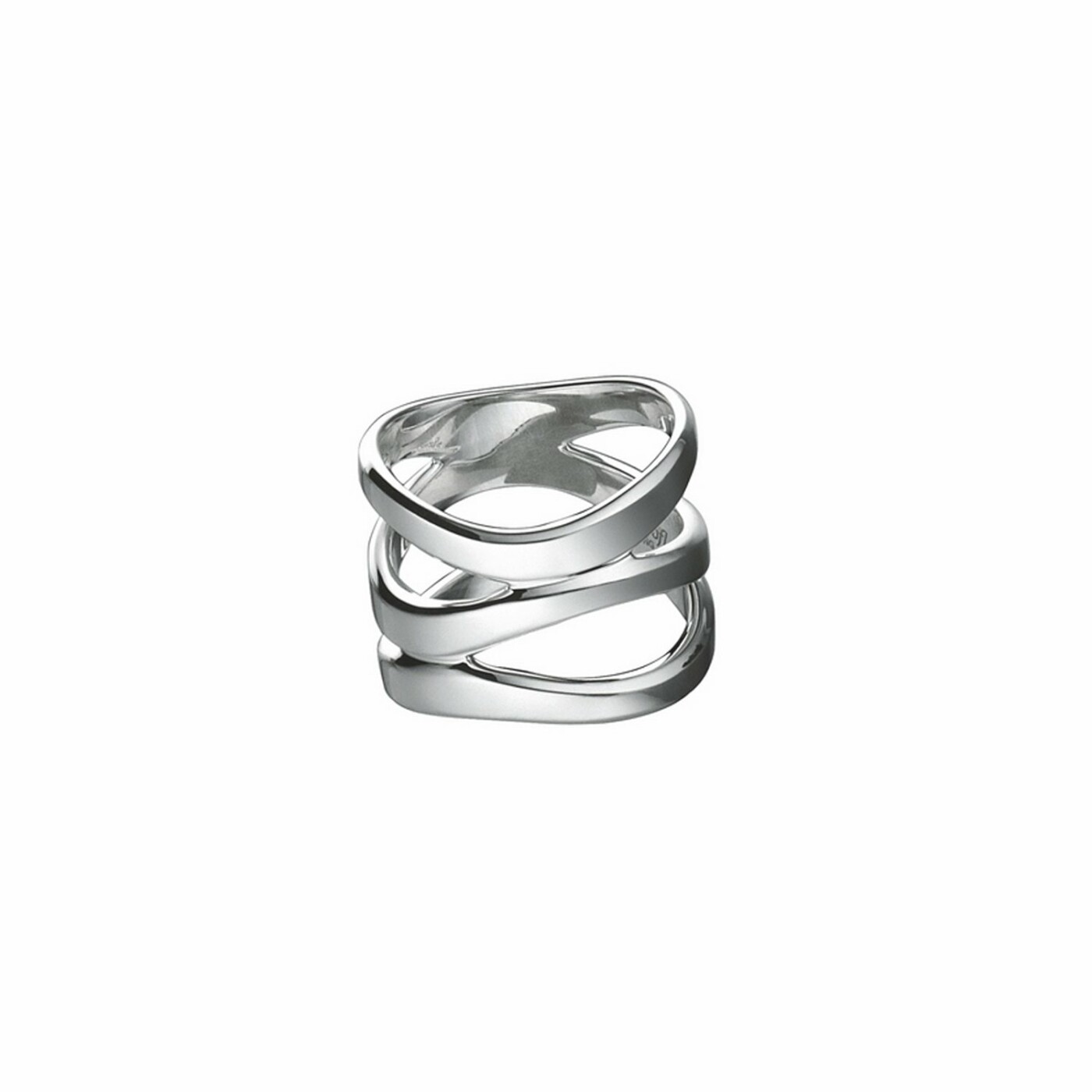 Bague grand modèle Christofle Rivage en argent, taille 55