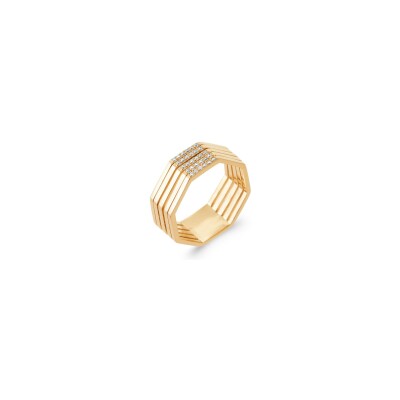 Bague en plaqué or et oxyde de zirconium