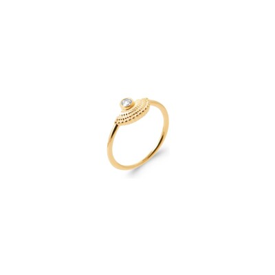 Bague en plaqué or et oxyde de zirconium