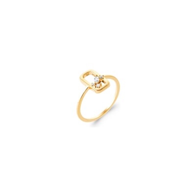 Bague en plaqué or et oxyde de zirconium