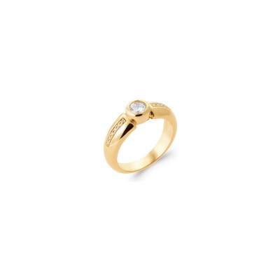 Bague en plaqué or et oxyde de zirconium