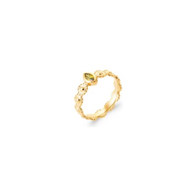 Bague en plaqué or et pierres de couleurs