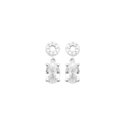Boucles d'oreille pendantes en argent et oxyde de zirconium