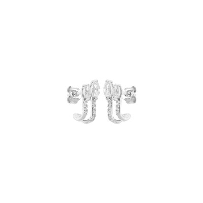 Boucles d'oreilles en argent et oxyde de zirconium