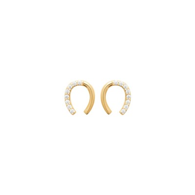 Boucles d'oreilles en plaqué or et oxyde de zirconium