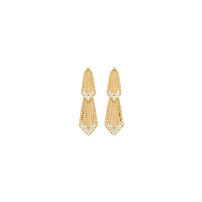 Boucles d'oreilles en plaqué or et oxyde de zirconium