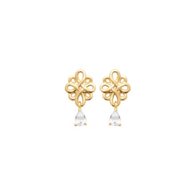 Boucles d'oreilles en plaqué or et oxyde de zirconium