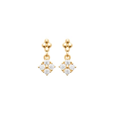 Boucles d'oreilles en plaqué or et oxyde de zirconium
