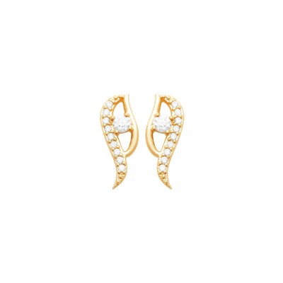 Boucles d'oreilles en plaqué or et oxyde de zirconium