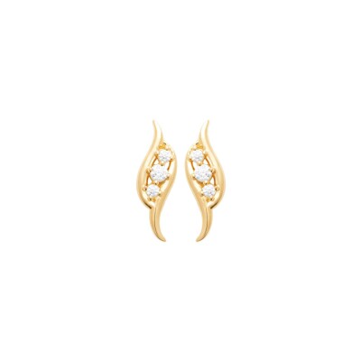 Boucles d'oreilles en plaqué or et oxyde de zirconium