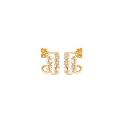 Boucles d'oreilles en plaqué or et oxyde de zirconium