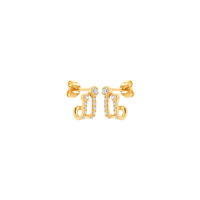 Boucles d'oreilles en plaqué or et oxyde de zirconium