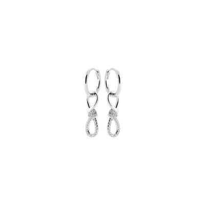 Boucles d'oreilles créoles en argent et oxyde de zirconium