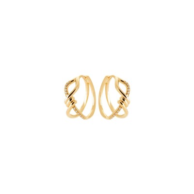 Boucles d'oreilles créoles en plaqué or et oxyde de zirconium
