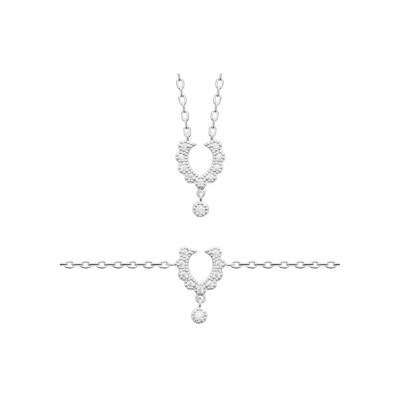 Bracelet en argent et oxyde de zirconium, 18 cm