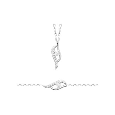 Bracelet en argent et oxyde de zirconium, 18 cm