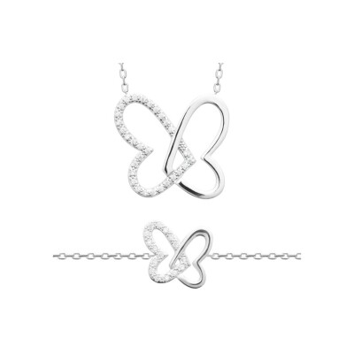 Bracelet en argent et oxyde de zirconium, 18 cm
