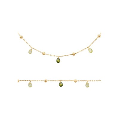 Bracelet en plaqué or et cristal, 18 cm