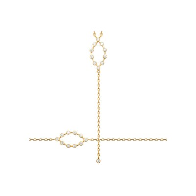 Bracelet en plaqué or et oxyde de zirconium, 18 cm