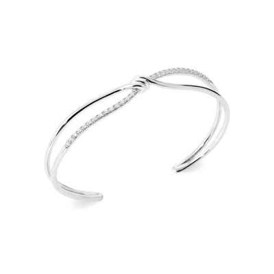 Bracelet-jonc en argent et oxyde de zirconium