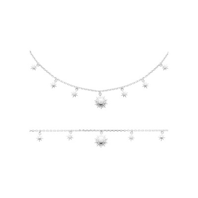 Collier en argent et oxyde de zirconium, 45 cm