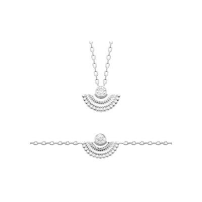 Collier en argent et oxyde de zirconium, 45 cm