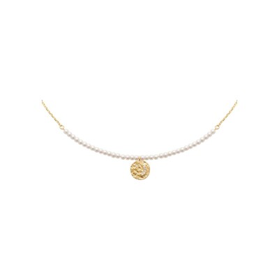 Collier en plaqué or et oxyde de zirconium, 45 cm