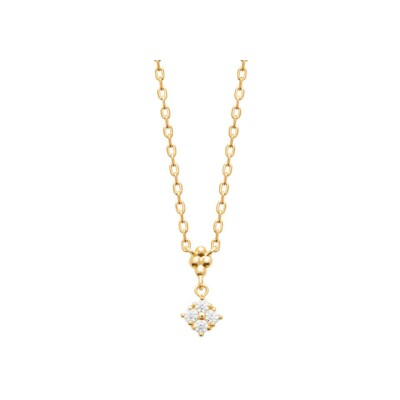 Collier en plaqué or et oxyde de zirconium, 45 cm