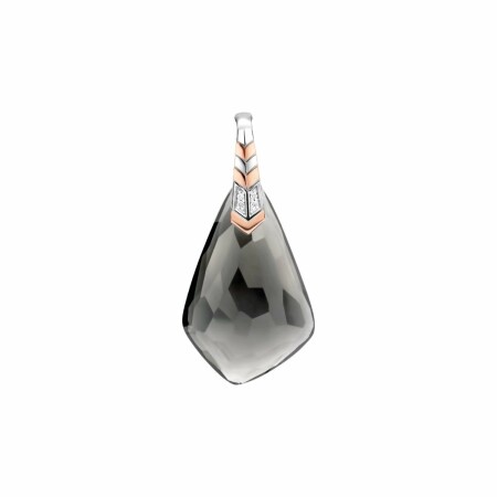 Pendentif Ti Sento en argent rhodié avec pierre synthétique gris bleu , argent rhodié avec pierre synthétique gris bleu 