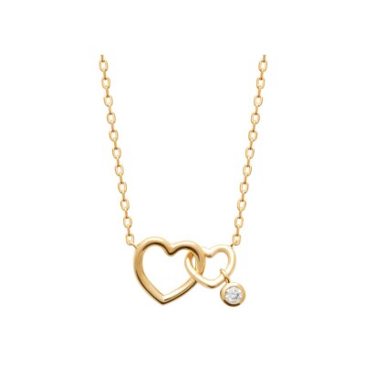 Collier en plaqué or et oxydes de zirconium