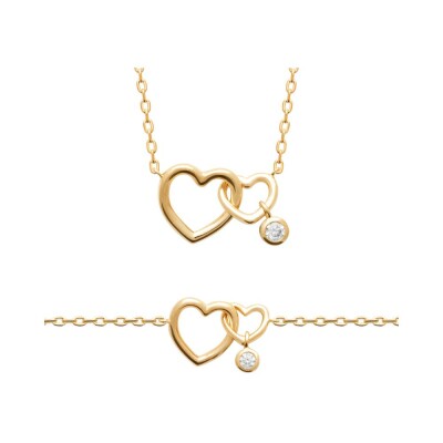 Bracelet en plaqué or et oxydes de zirconium